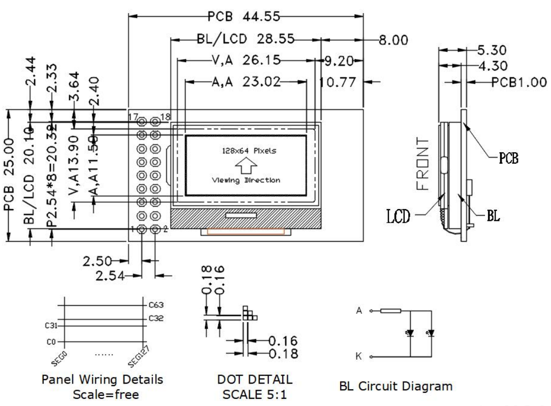 128×64 Graphic LCD Module with ST7565R Driver IC, FSTN Positive Transflective Industrial Module.png 128×64 Graphic LCD Module with ST7565R Driver IC, FSTN Positive Transflective Industrial Module.png