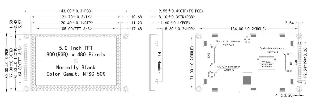 HOTLCD 5.0 inch STM32 high brightness TFT LCD smart display module (2).jpg